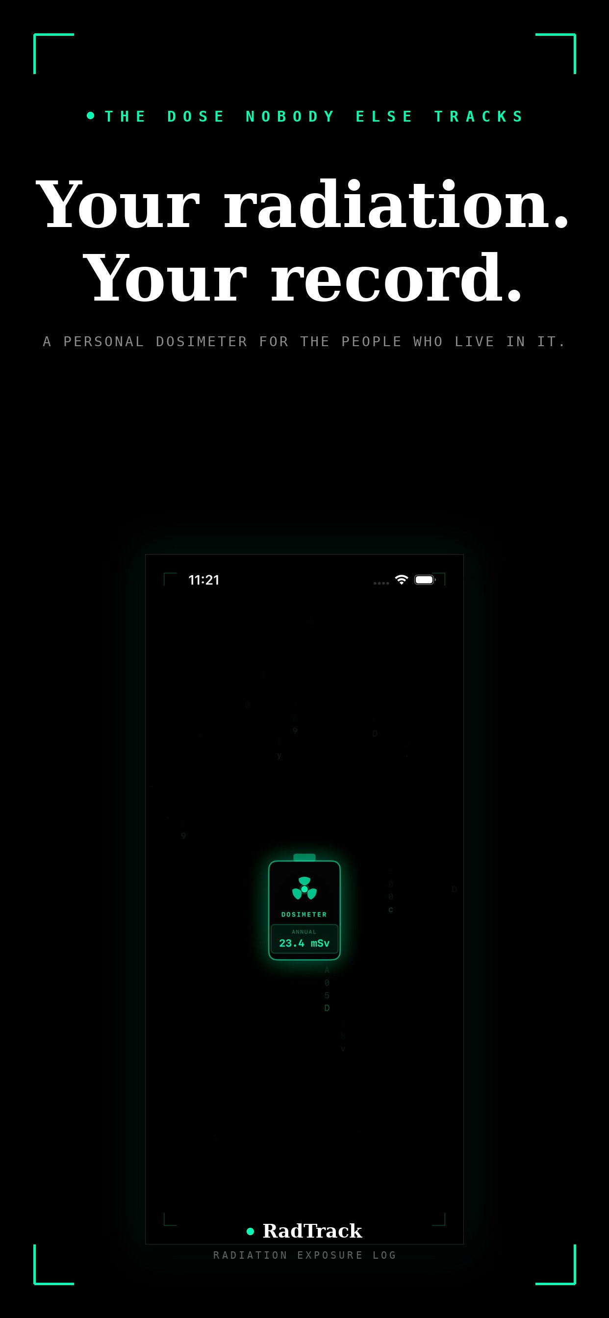 RadTrack — built by a tech, for techs. Your radiation, your record.